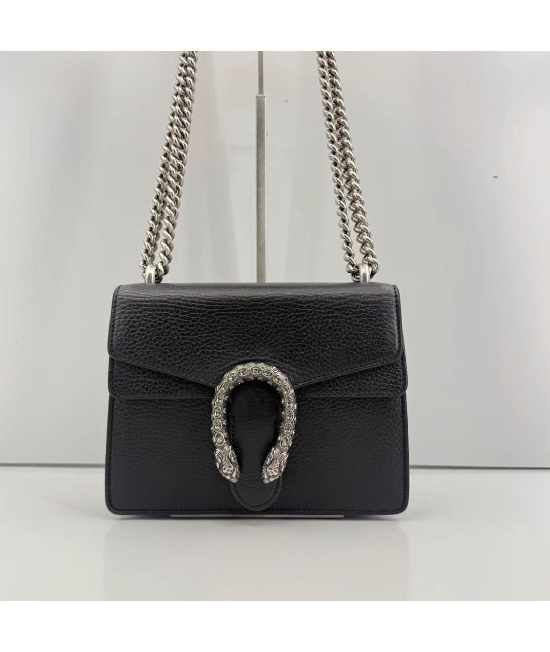 GUCCI Черная кожаная сумка через плечо, фото 2