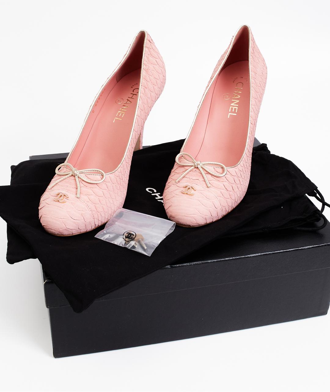 CHANEL Розовые кожаные туфли, фото 7