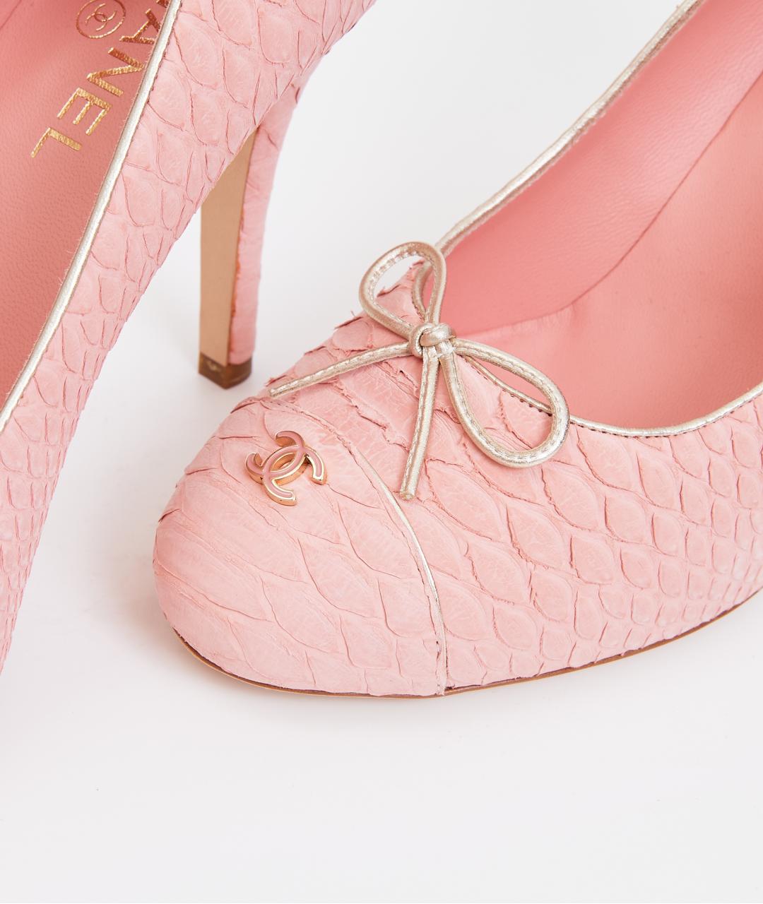 CHANEL Розовые кожаные туфли, фото 5
