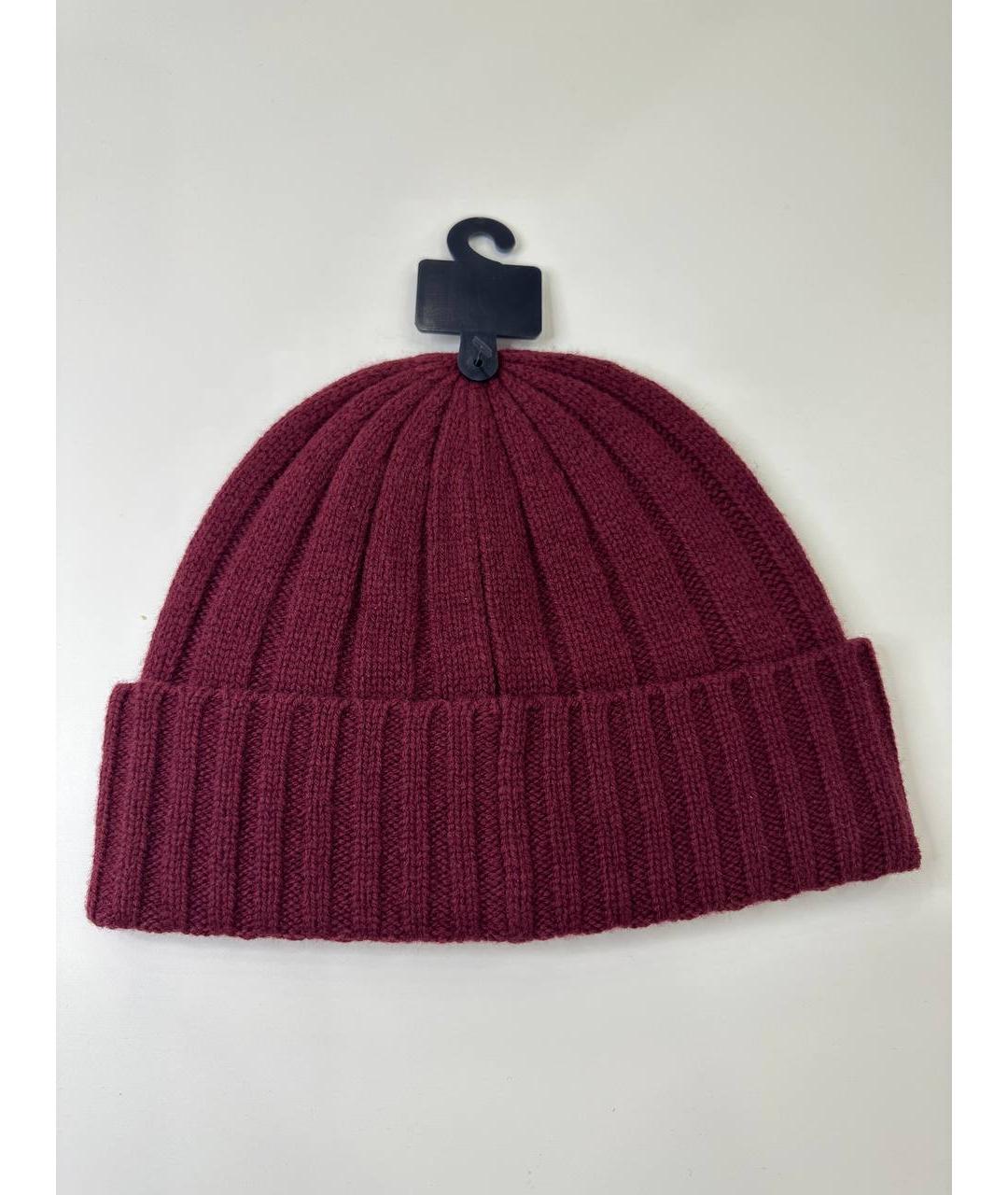 POLO RALPH LAUREN Бордовая шерстяная шапка, фото 2