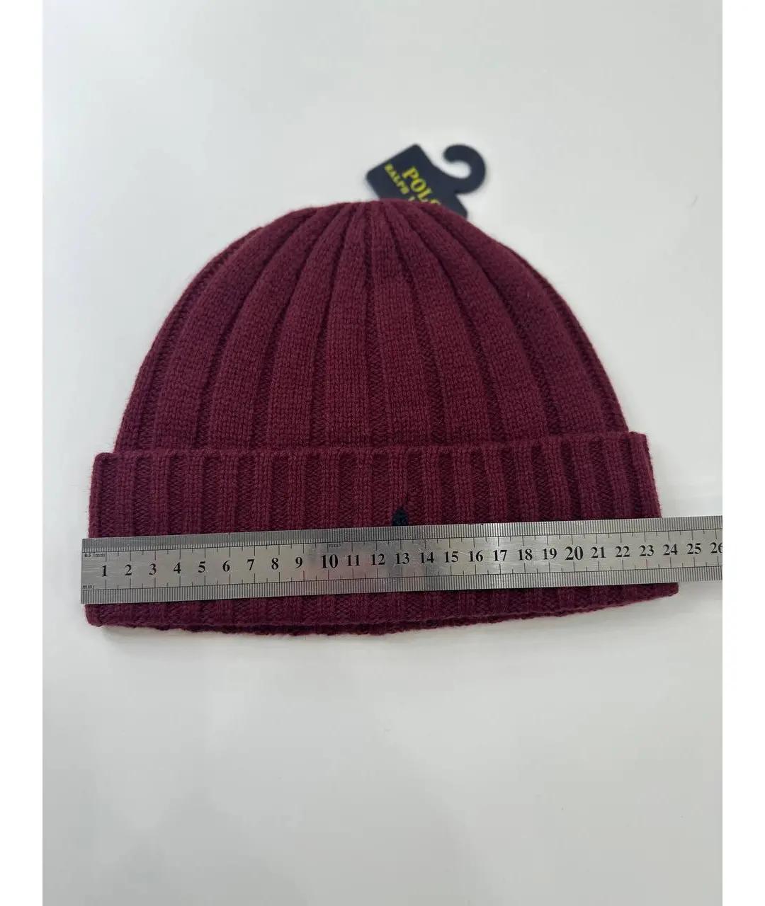 POLO RALPH LAUREN Бордовая шерстяная шапка, фото 5