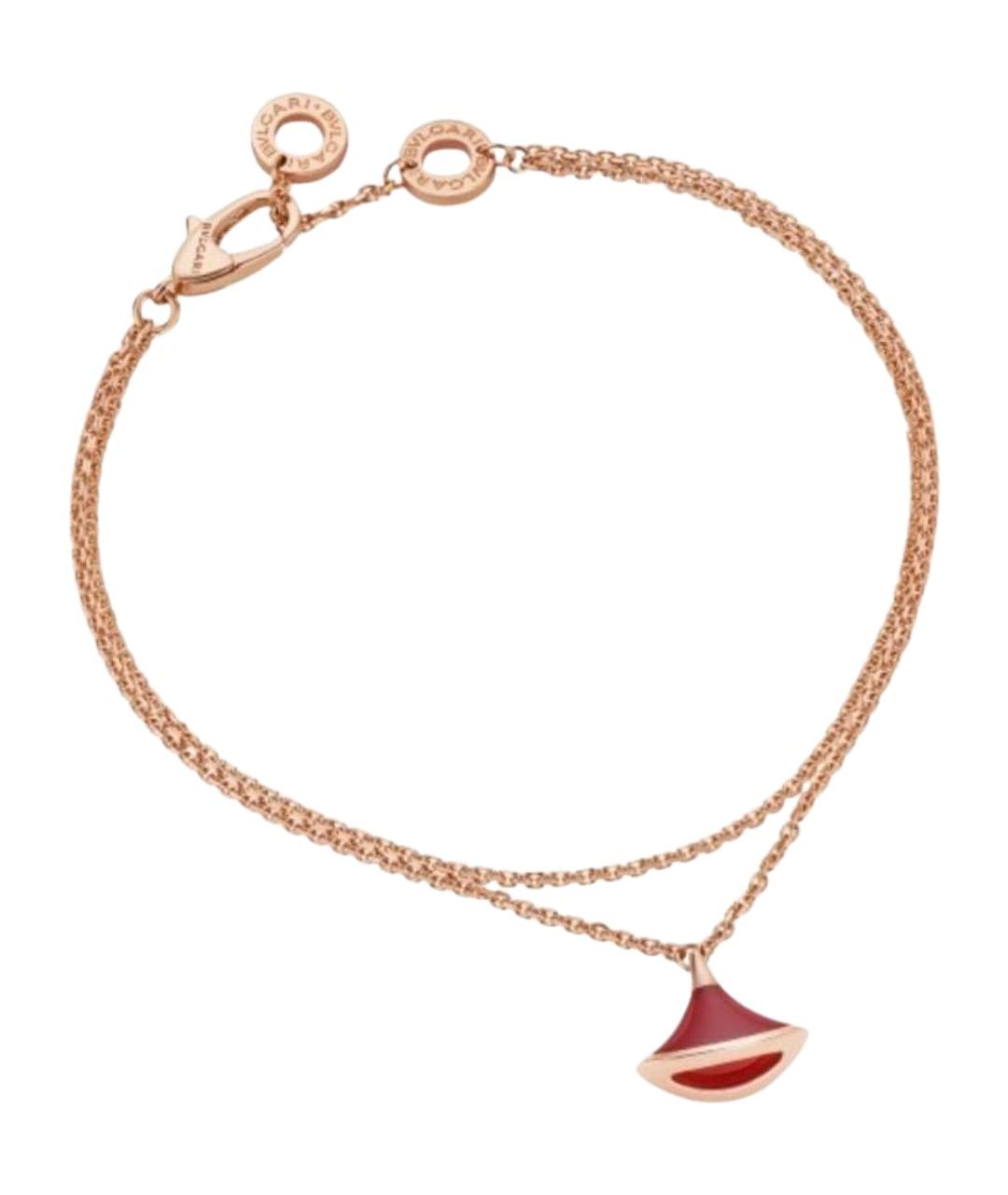 BVLGARI Бордовый браслет из розового золота, фото 1