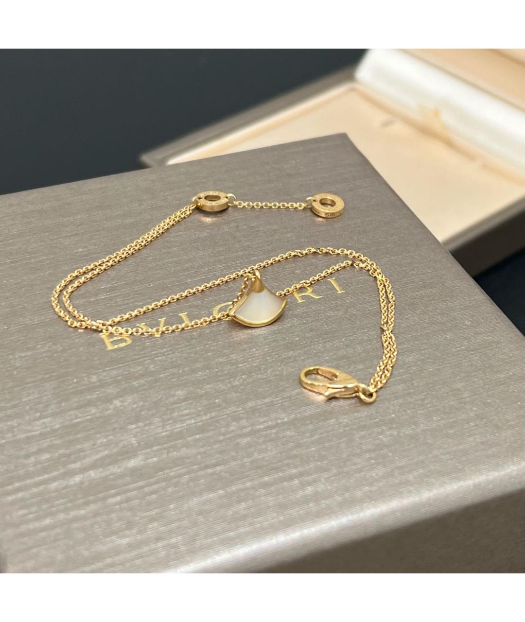 BVLGARI Белый браслет из желтого золота, фото 7