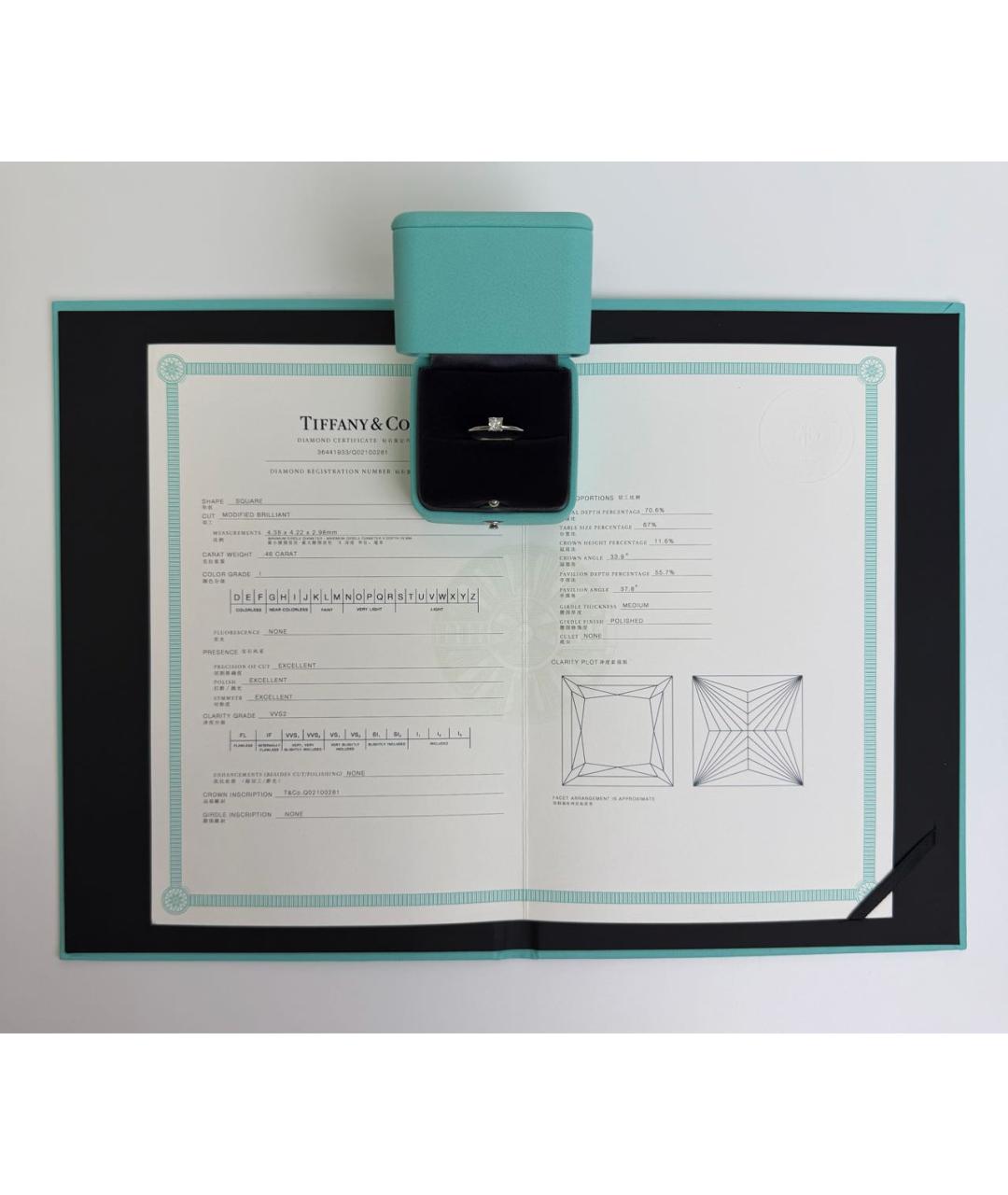 TIFFANY&CO Серебряное платиновое кольцо, фото 3