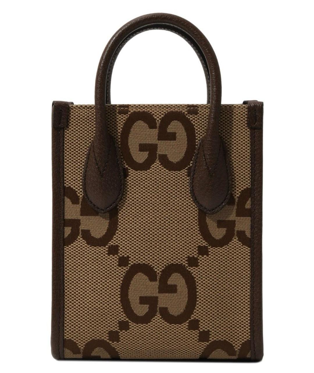 GUCCI Коричневая тканевая сумка через плечо, фото 1