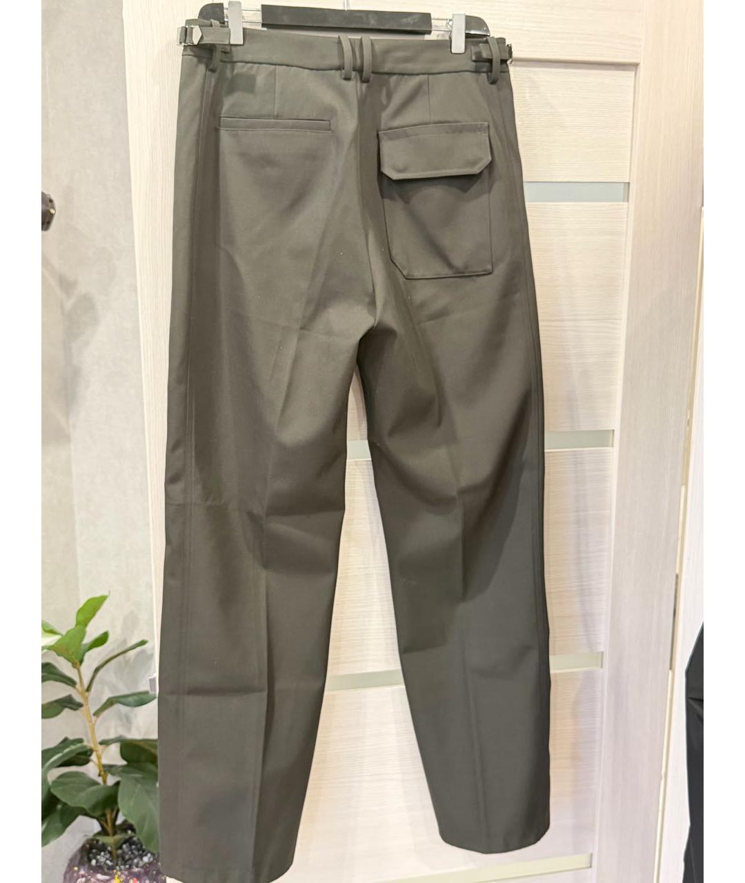 HELMUT LANG Хаки шерстяные повседневные брюки, фото 2