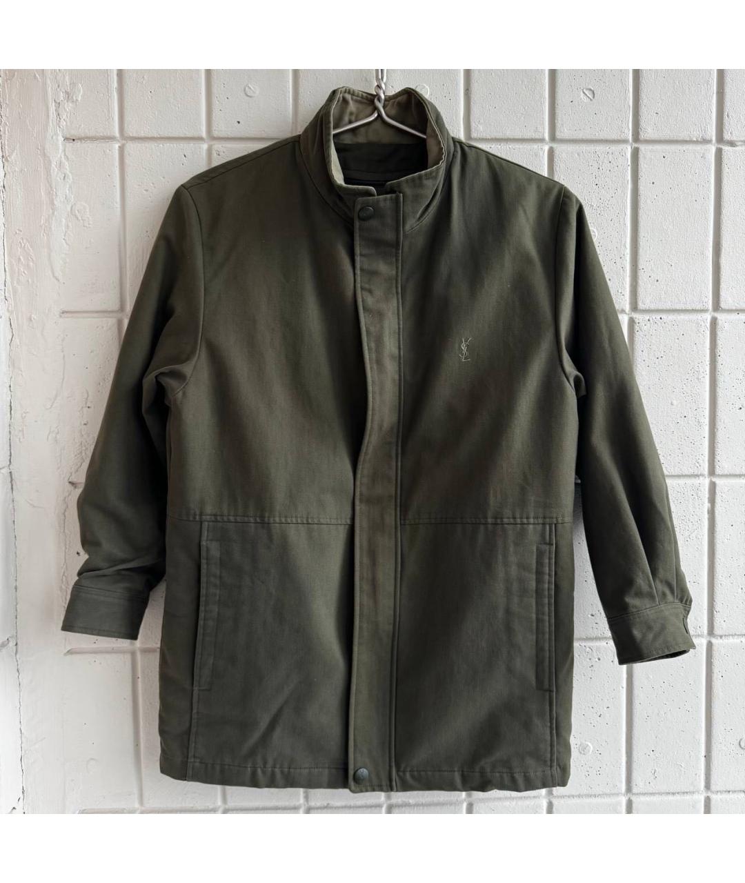 SAINT LAURENT Хаки хлопковая куртка, фото 7