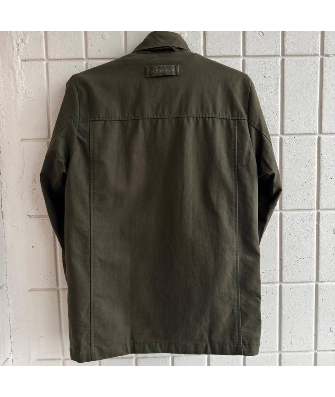 SAINT LAURENT Хаки хлопковая куртка, фото 3