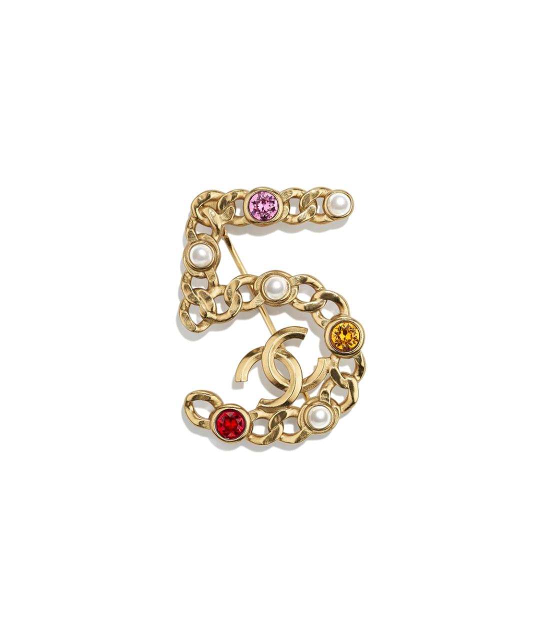 CHANEL Золотая металлическая булавка / брошь, фото 1