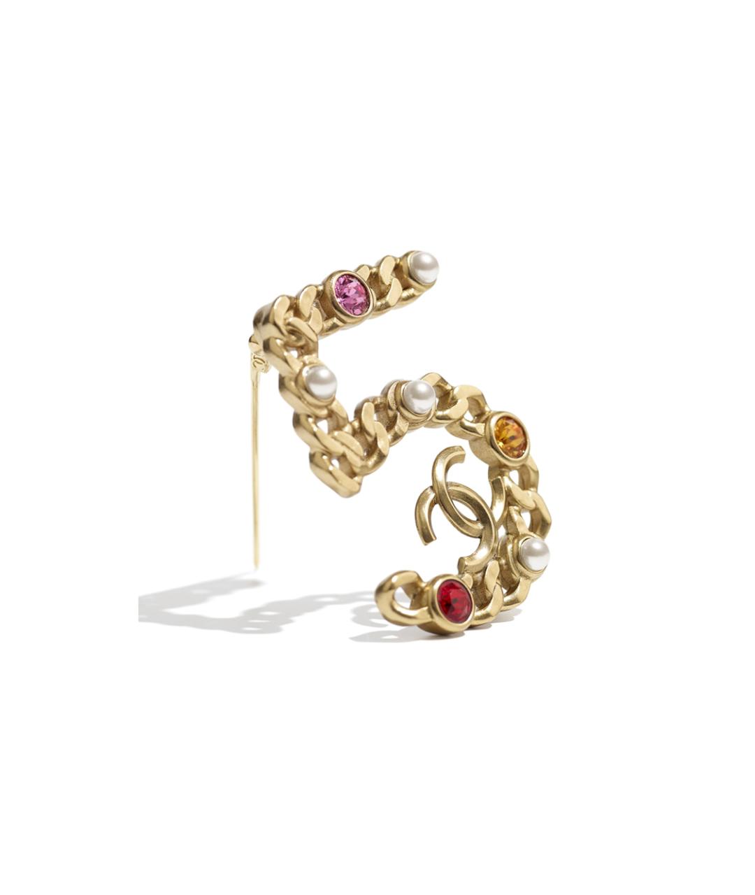 CHANEL Золотая металлическая булавка / брошь, фото 2