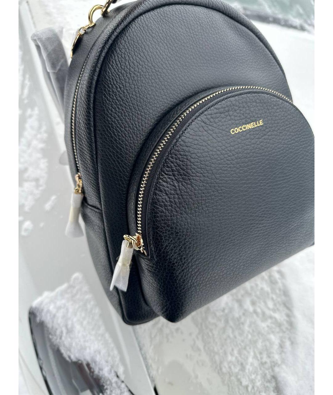 COCCINELLE Черный кожаный рюкзак, фото 5