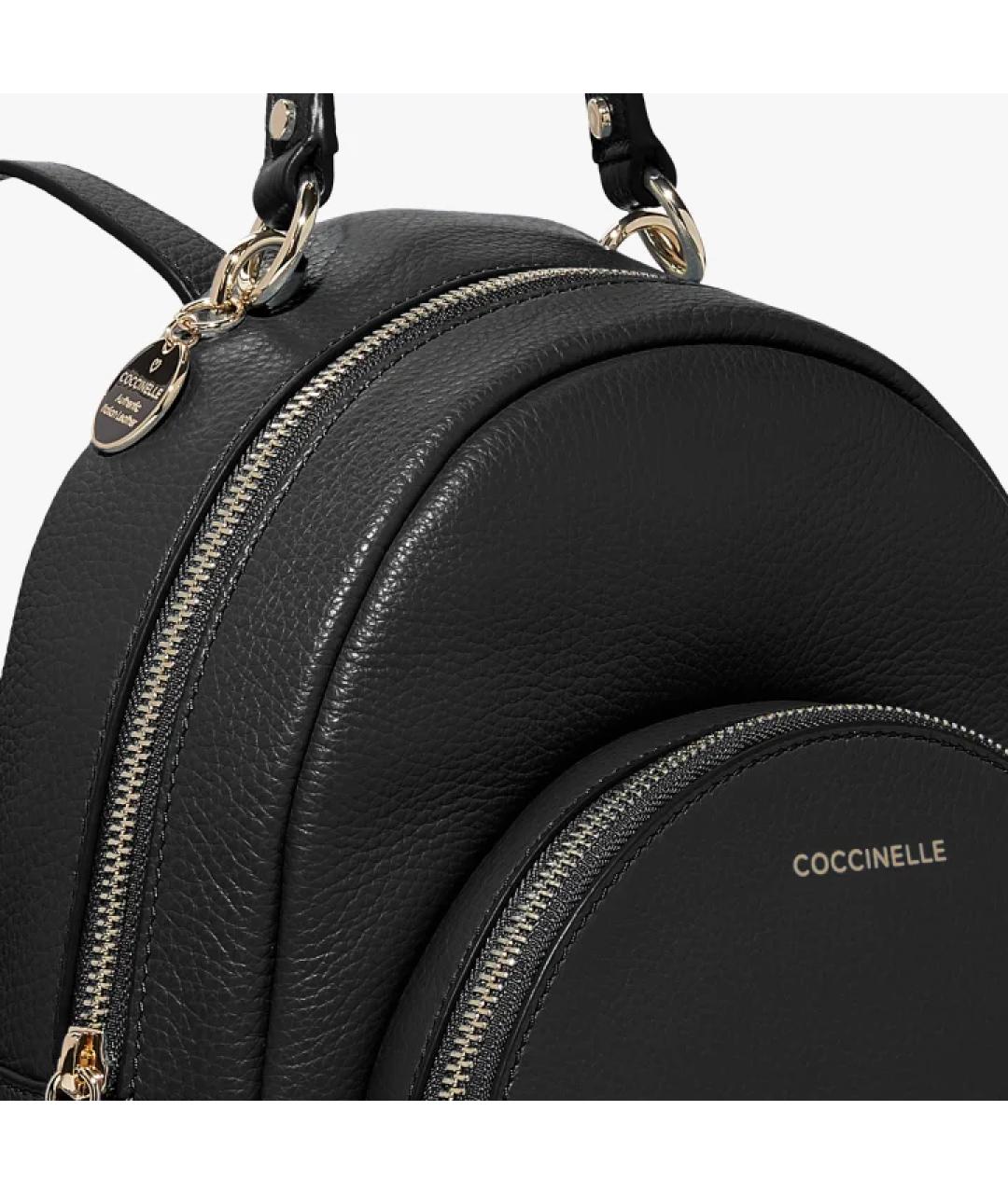 COCCINELLE Черный кожаный рюкзак, фото 2
