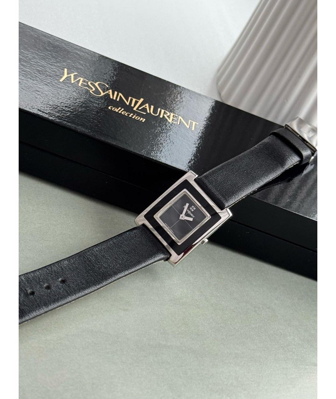 SAINT LAURENT Черные керамические часы, фото 2