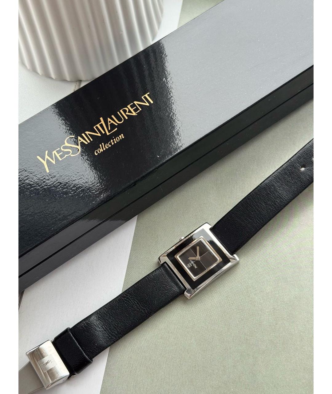 SAINT LAURENT Черные керамические часы, фото 5