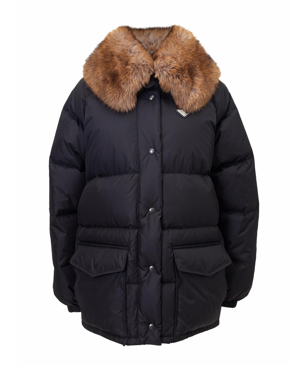 PRADA Черный полиамидовый пуховик, фото 1