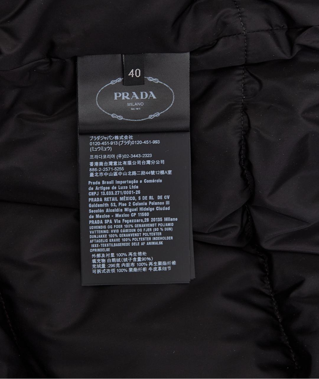 PRADA Черный полиамидовый пуховик, фото 5