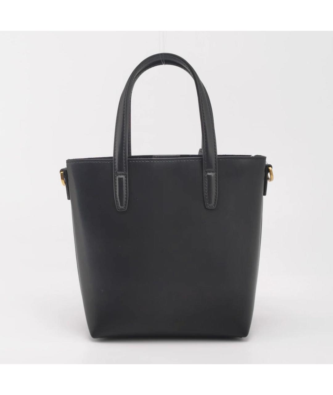 SAINT LAURENT Черная кожаная сумка с короткими ручками, фото 4