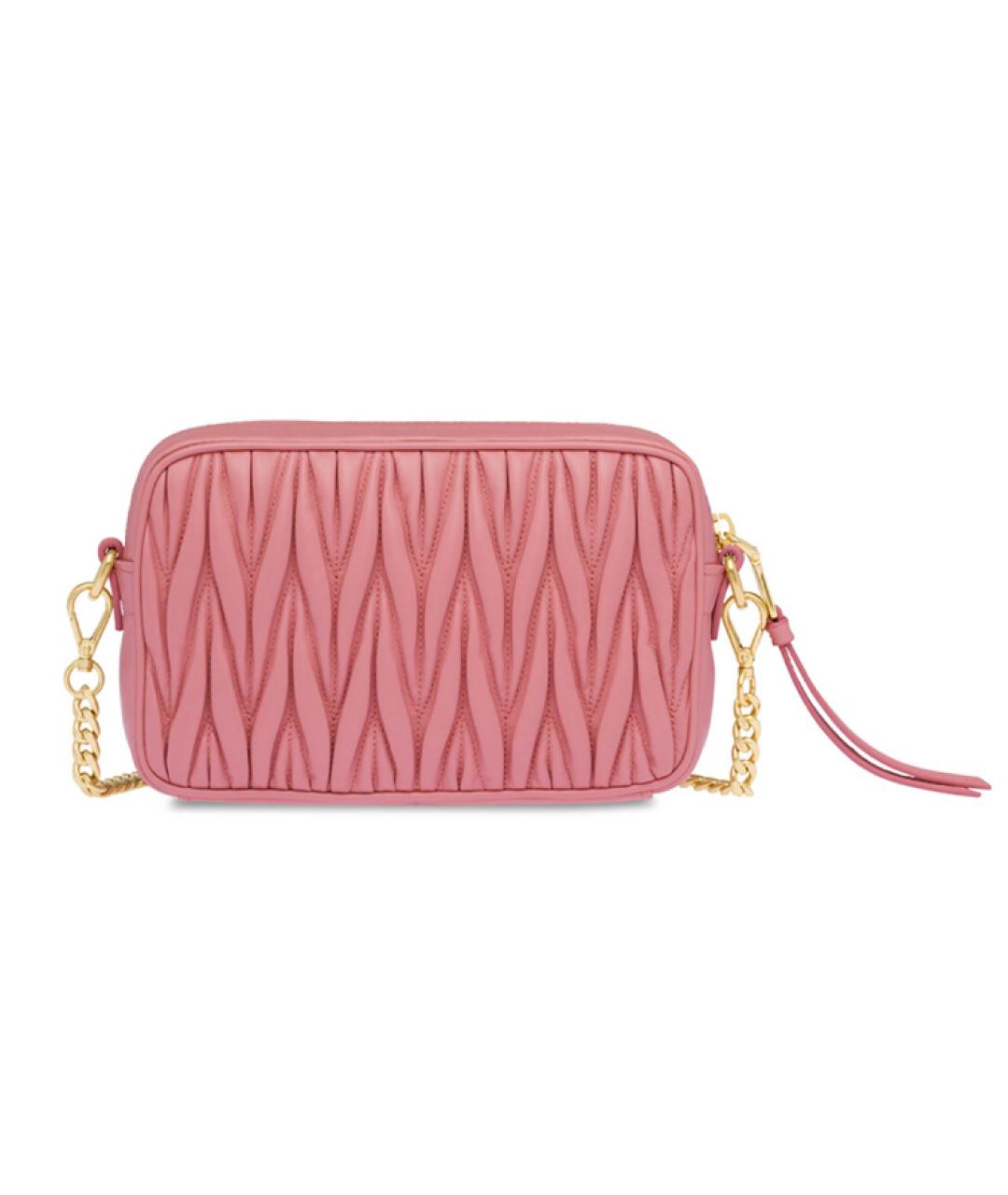 MIU MIU Розовая кожаная сумка через плечо, фото 2