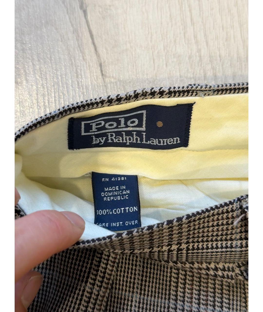 POLO RALPH LAUREN Бежевые хлопковые повседневные брюки, фото 3