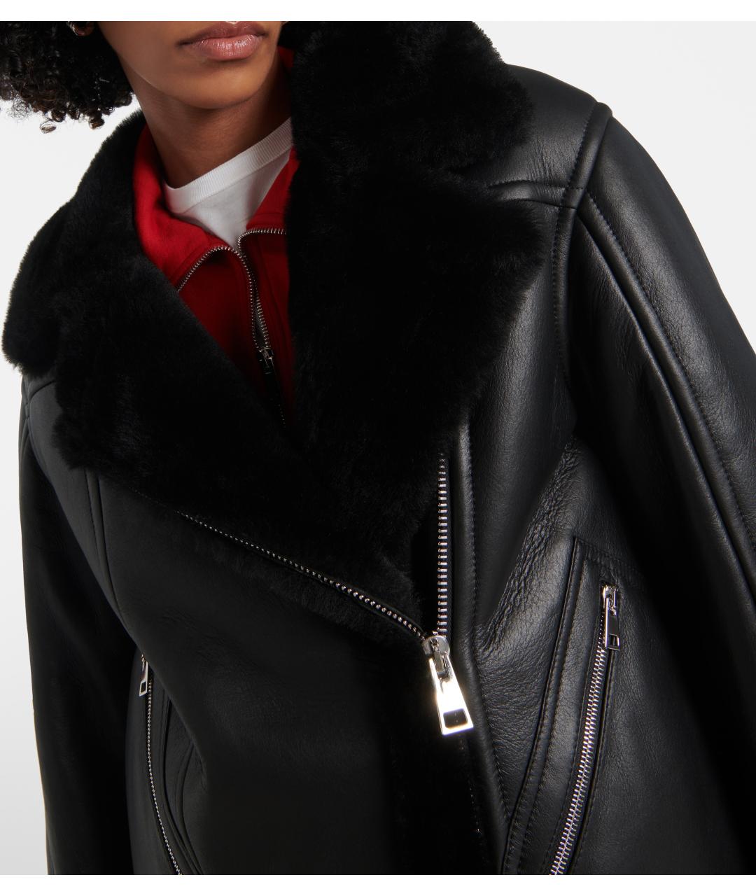 BLANCHA Черная кожаная дубленка, фото 5