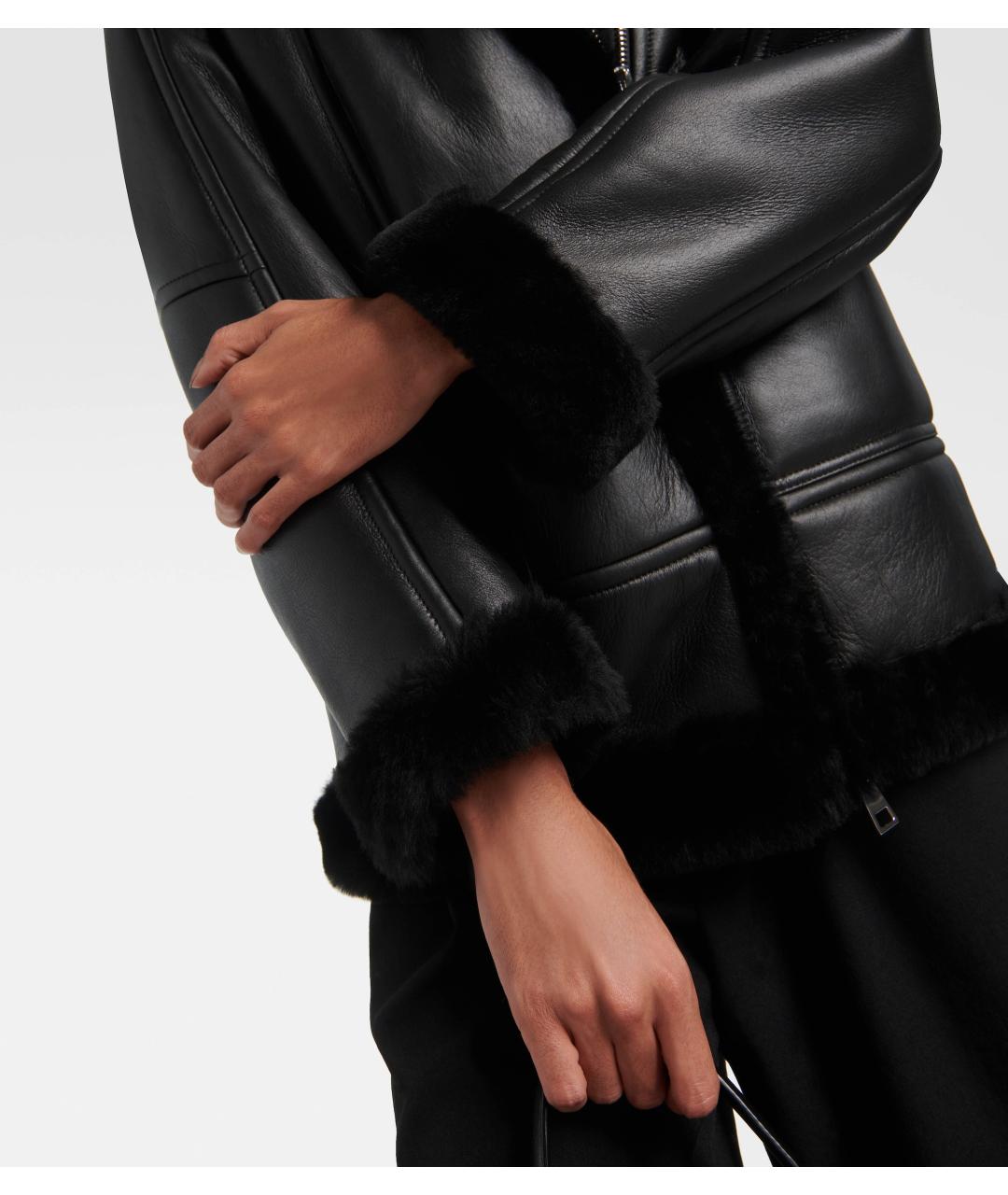 BLANCHA Черная кожаная дубленка, фото 6