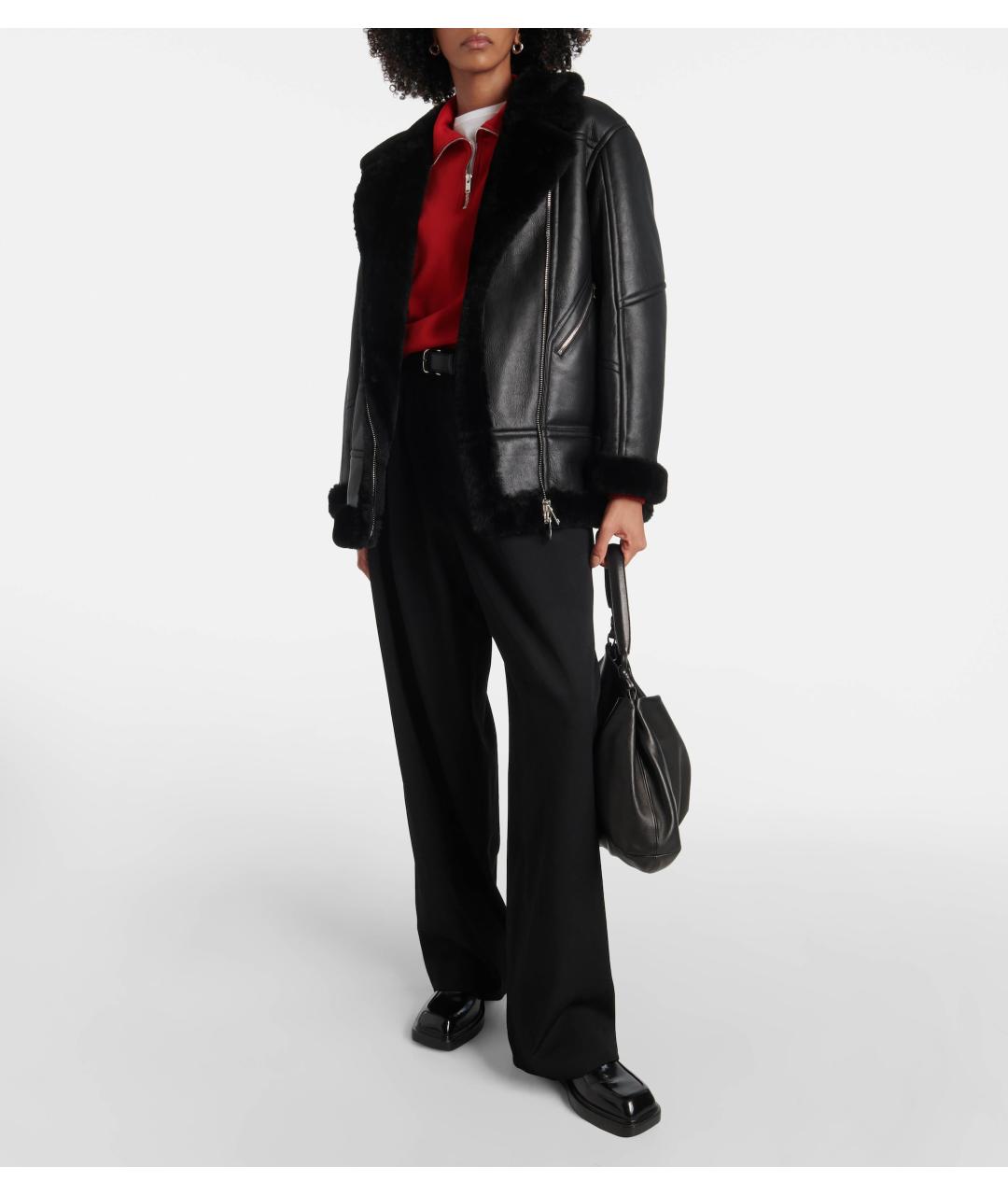 BLANCHA Черная кожаная дубленка, фото 3