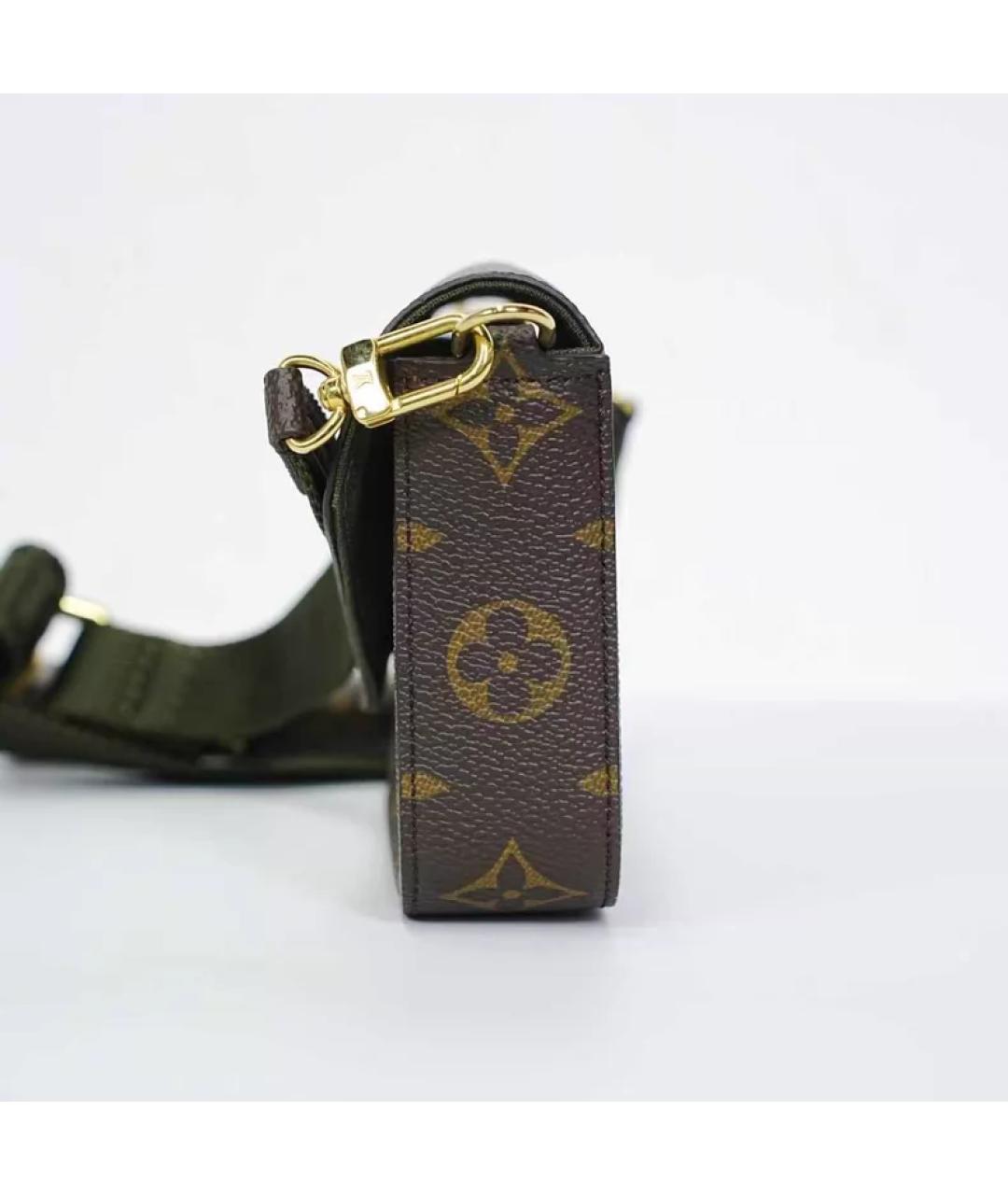 LOUIS VUITTON Коричневая кожаная сумка с короткими ручками, фото 4