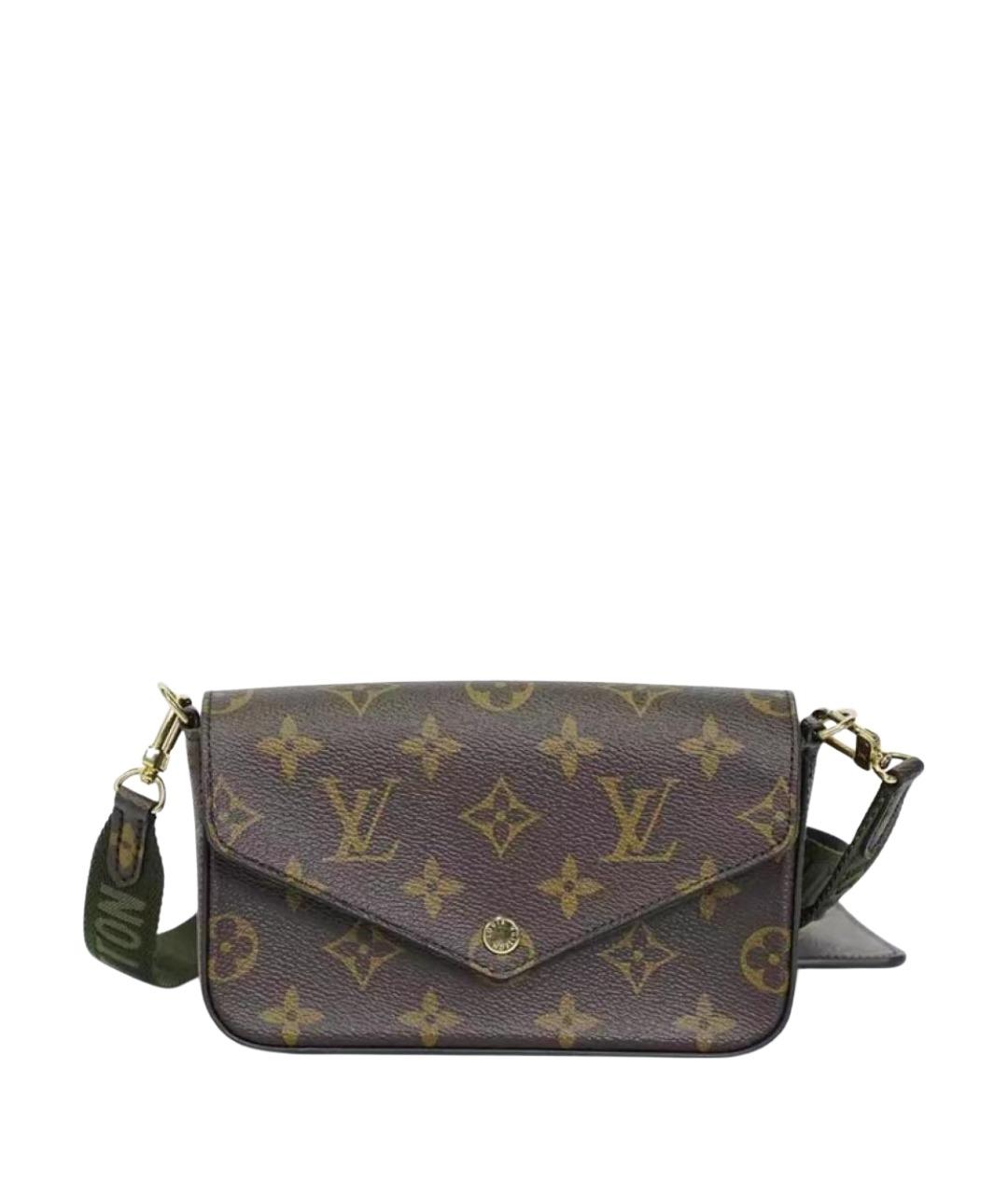 LOUIS VUITTON Коричневая кожаная сумка с короткими ручками, фото 1