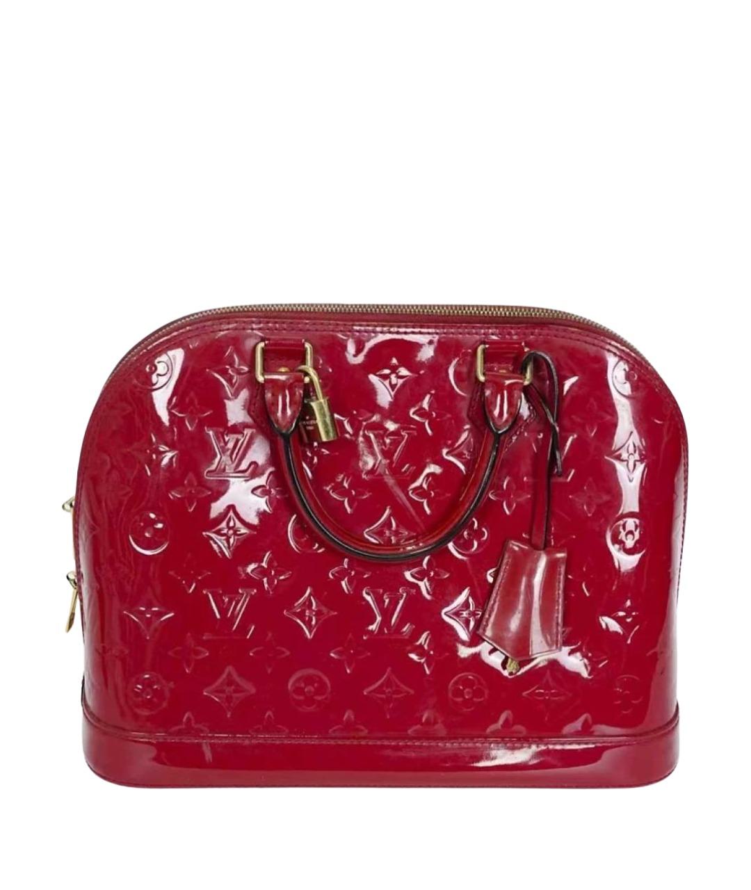 LOUIS VUITTON Красная сумка с короткими ручками из лакированной кожи, фото 1