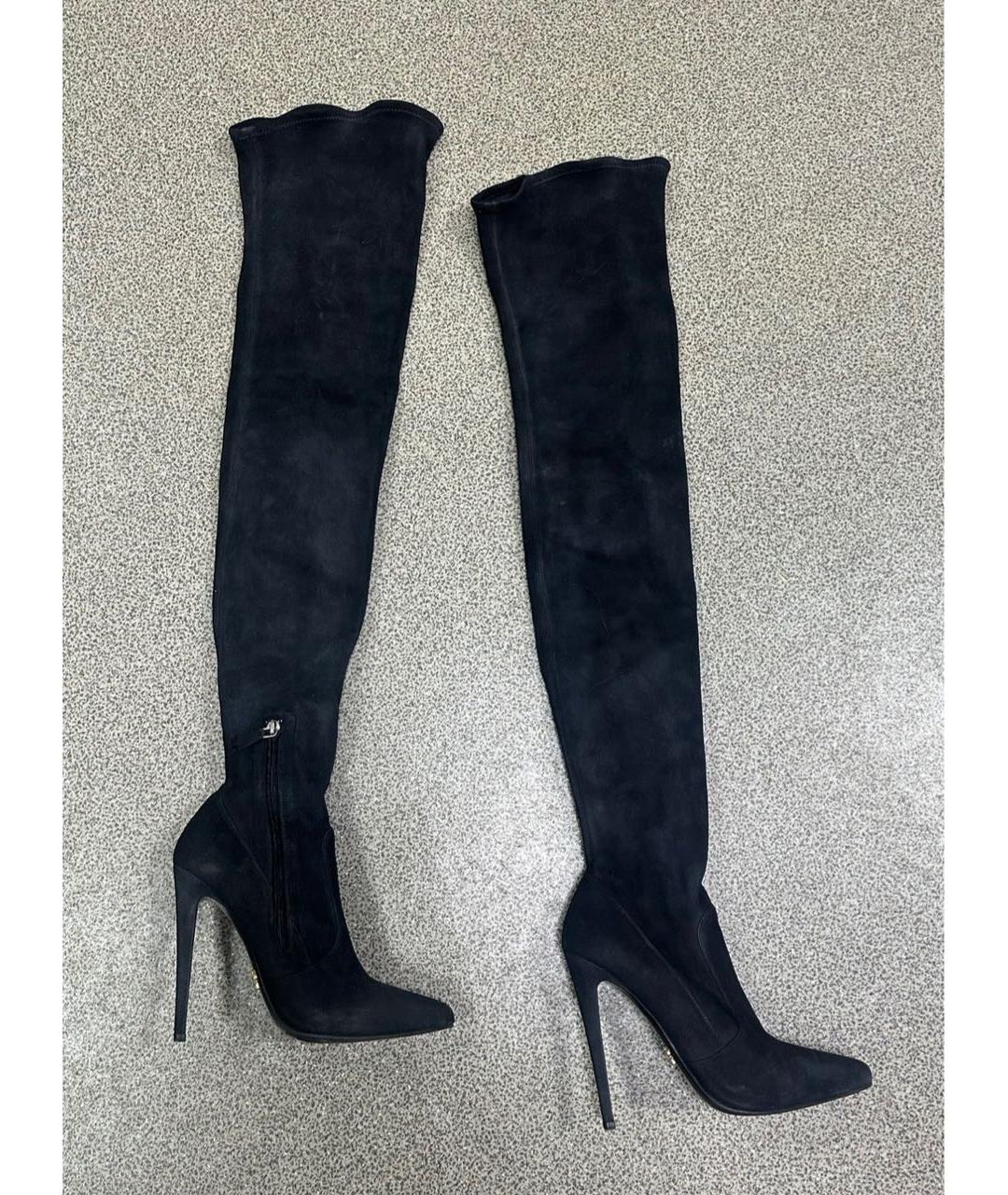 PRADA Черные замшевые ботфорты, фото 6