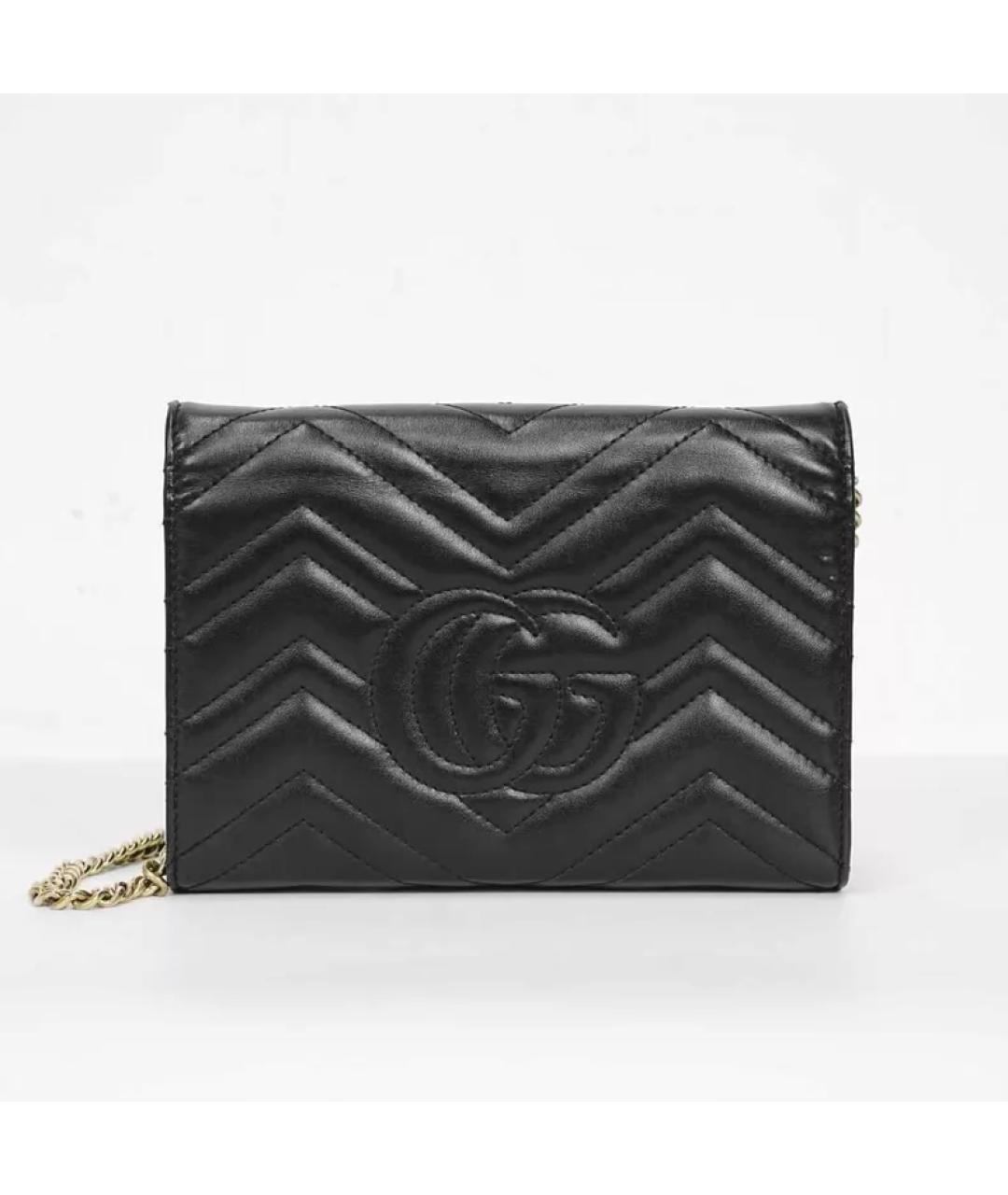 GUCCI Черная кожаная сумка через плечо, фото 4