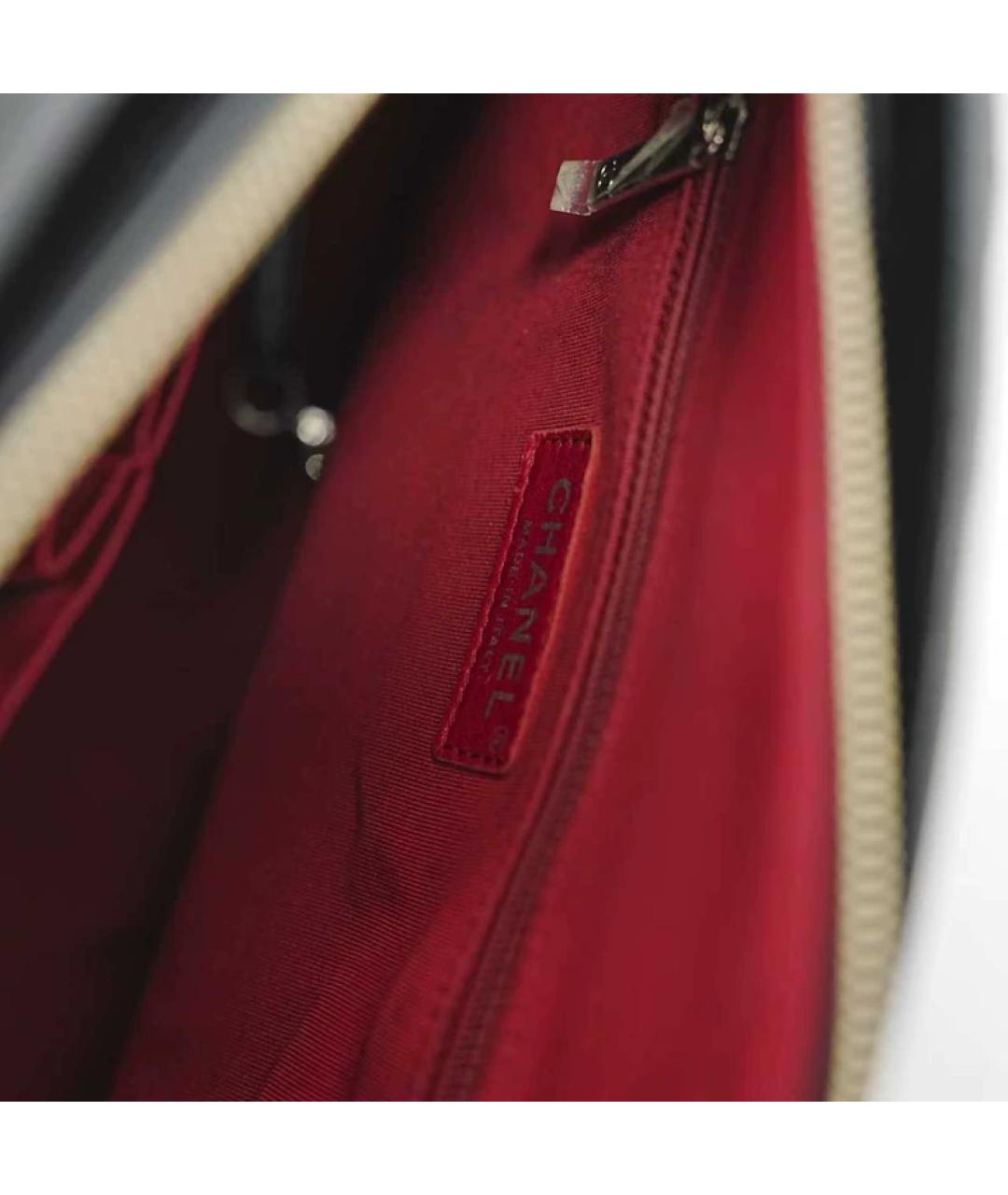 CHANEL Черная кожаная сумка через плечо, фото 8