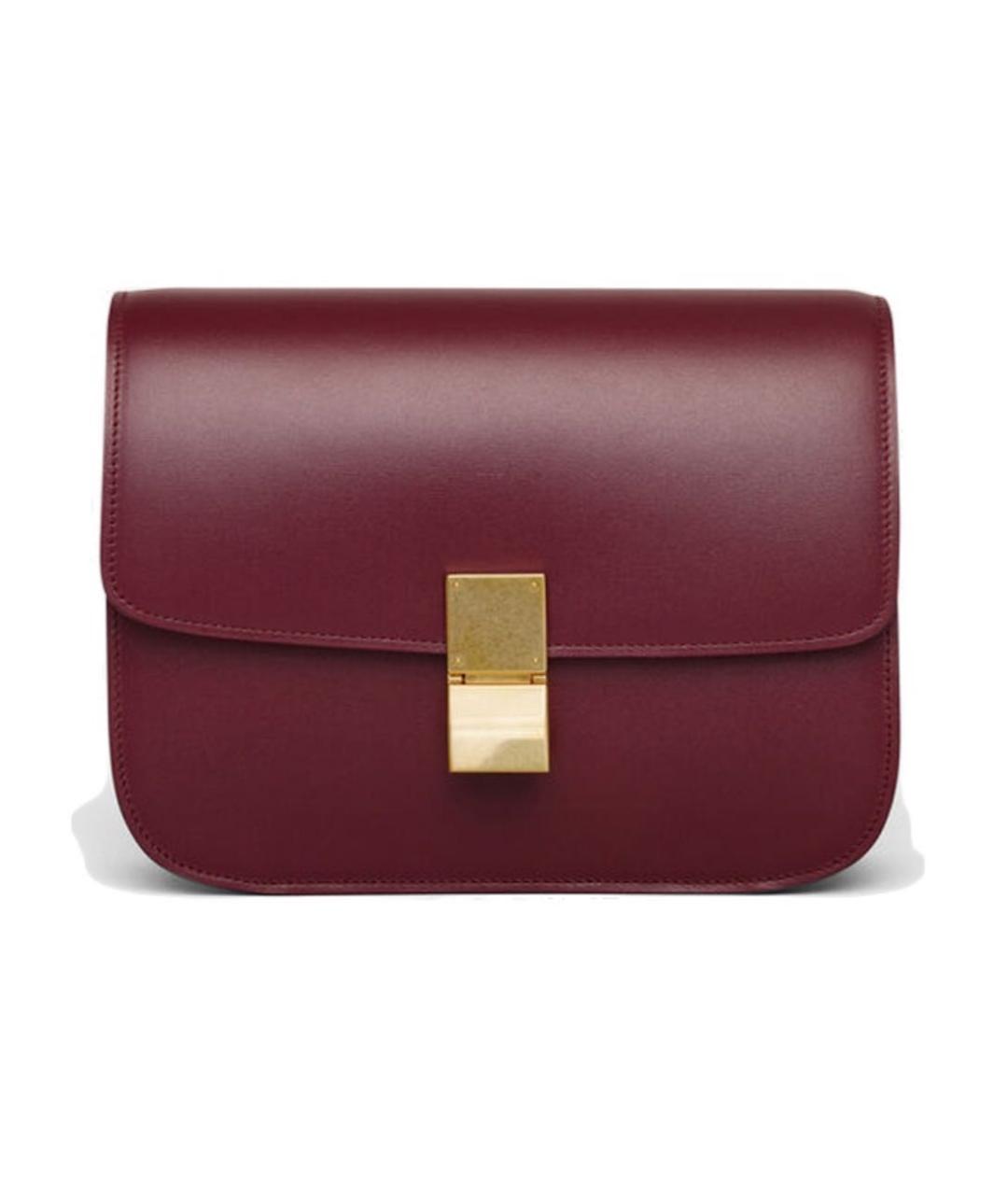 CELINE Бордовая кожаная сумка через плечо, фото 1