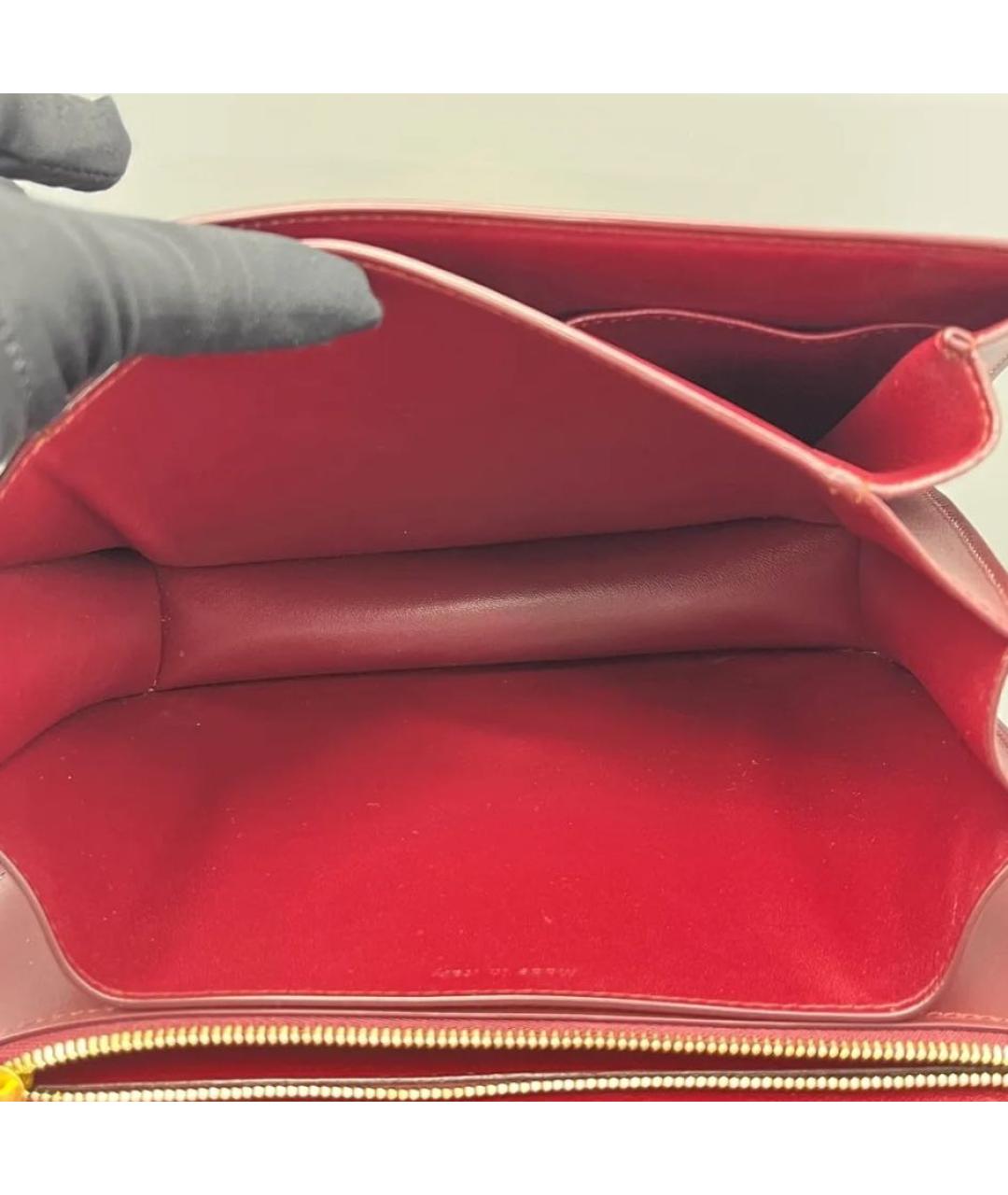 CELINE Бордовая кожаная сумка через плечо, фото 5