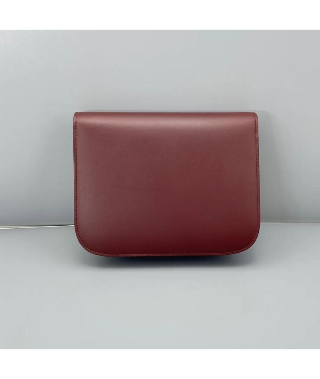 CELINE Бордовая кожаная сумка через плечо, фото 3