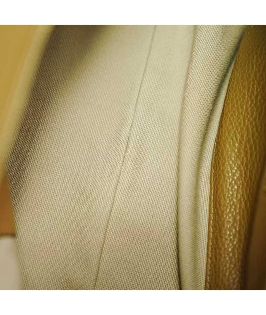 PRADA Бежевая кожаная сумка с короткими ручками, фото 8