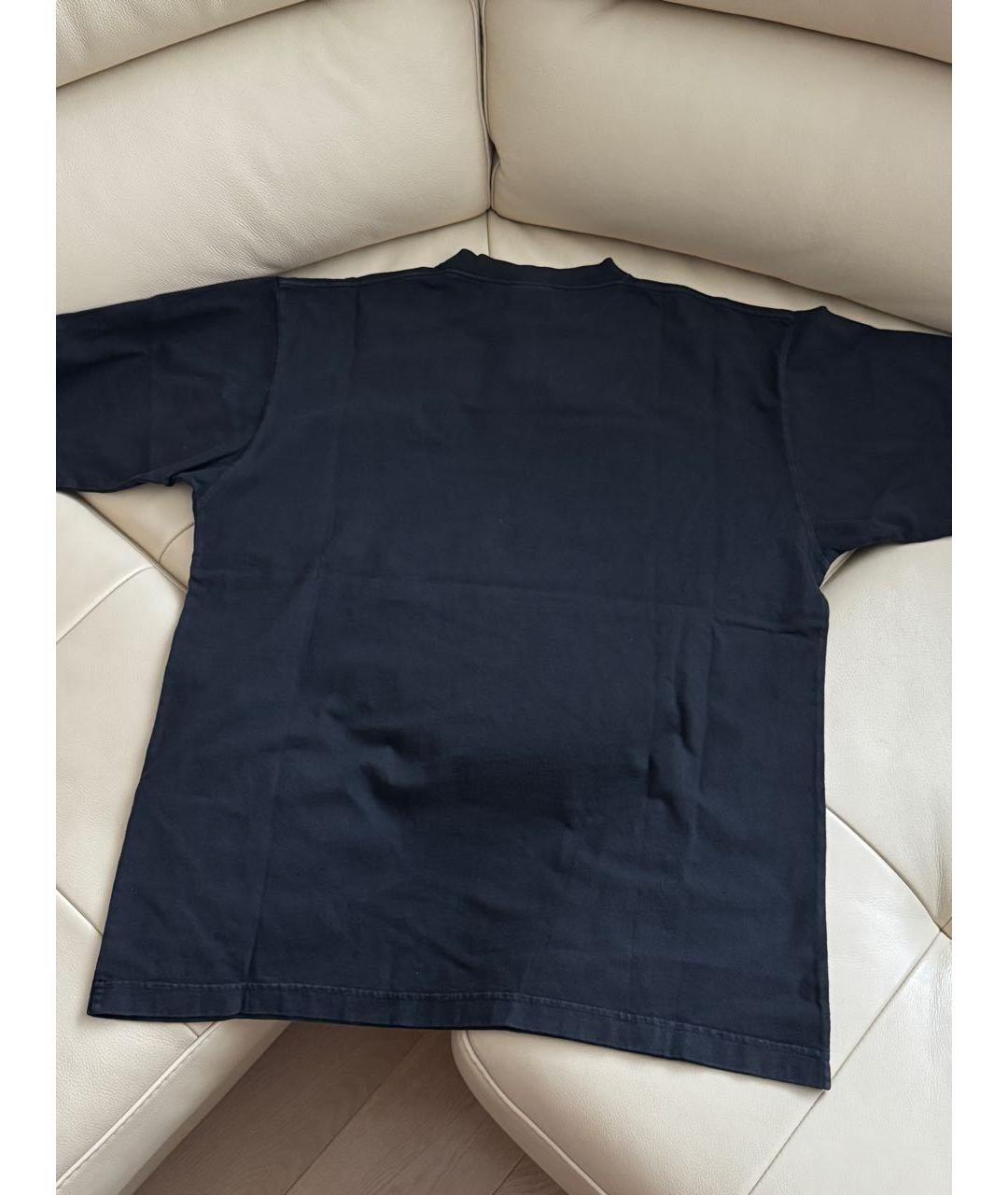 BALENCIAGA Черная хлопковая футболка, фото 6