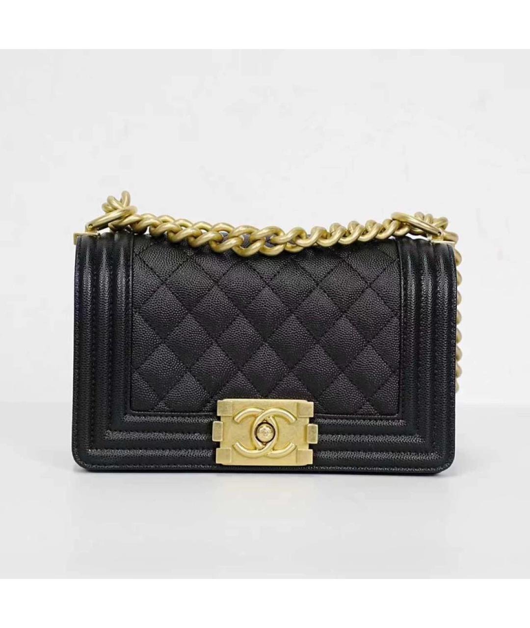 CHANEL Черная кожаная сумка через плечо, фото 10