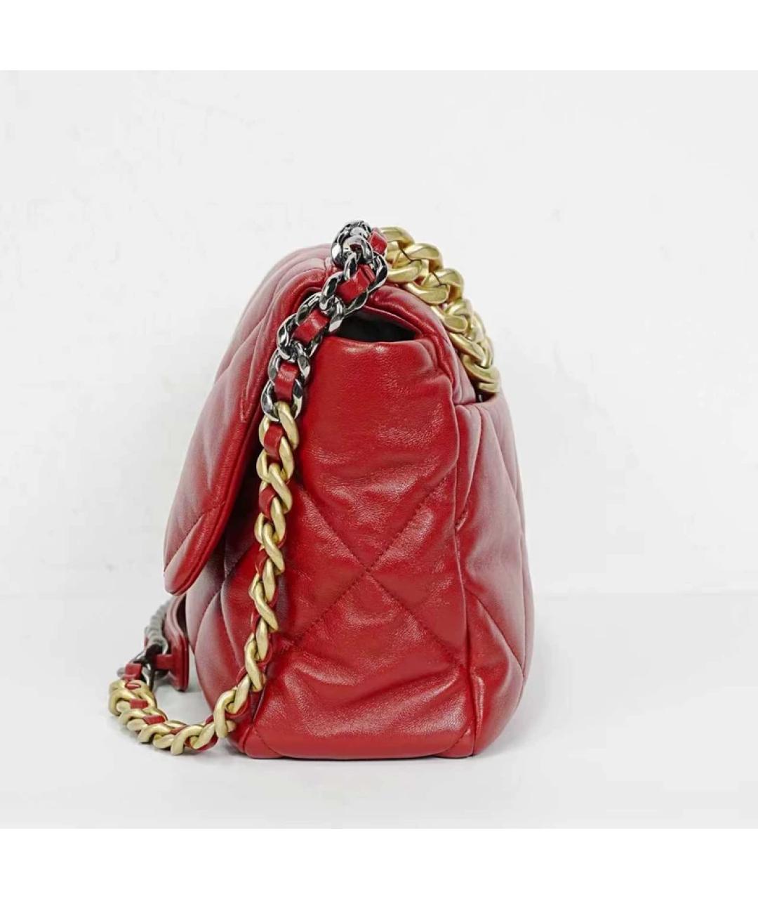 CHANEL Красная кожаная сумка через плечо, фото 4