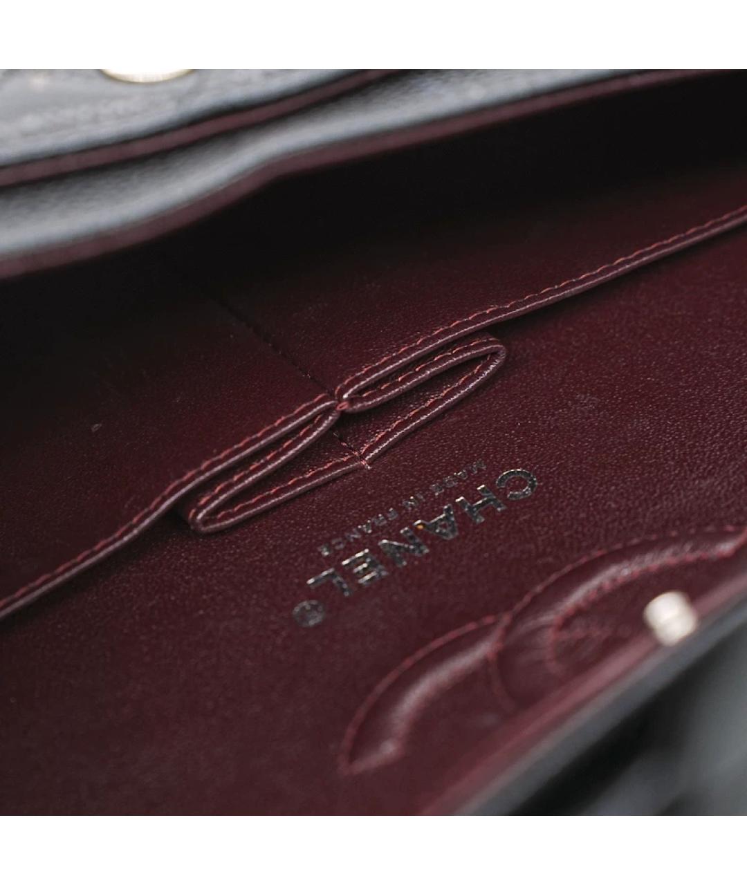 CHANEL Черная кожаная сумка с короткими ручками, фото 8