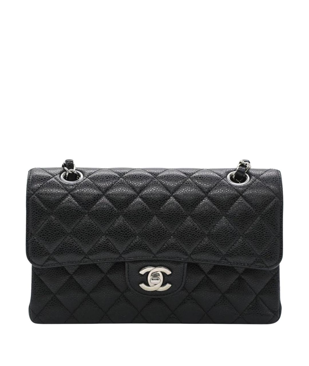 CHANEL Черная кожаная сумка с короткими ручками, фото 1