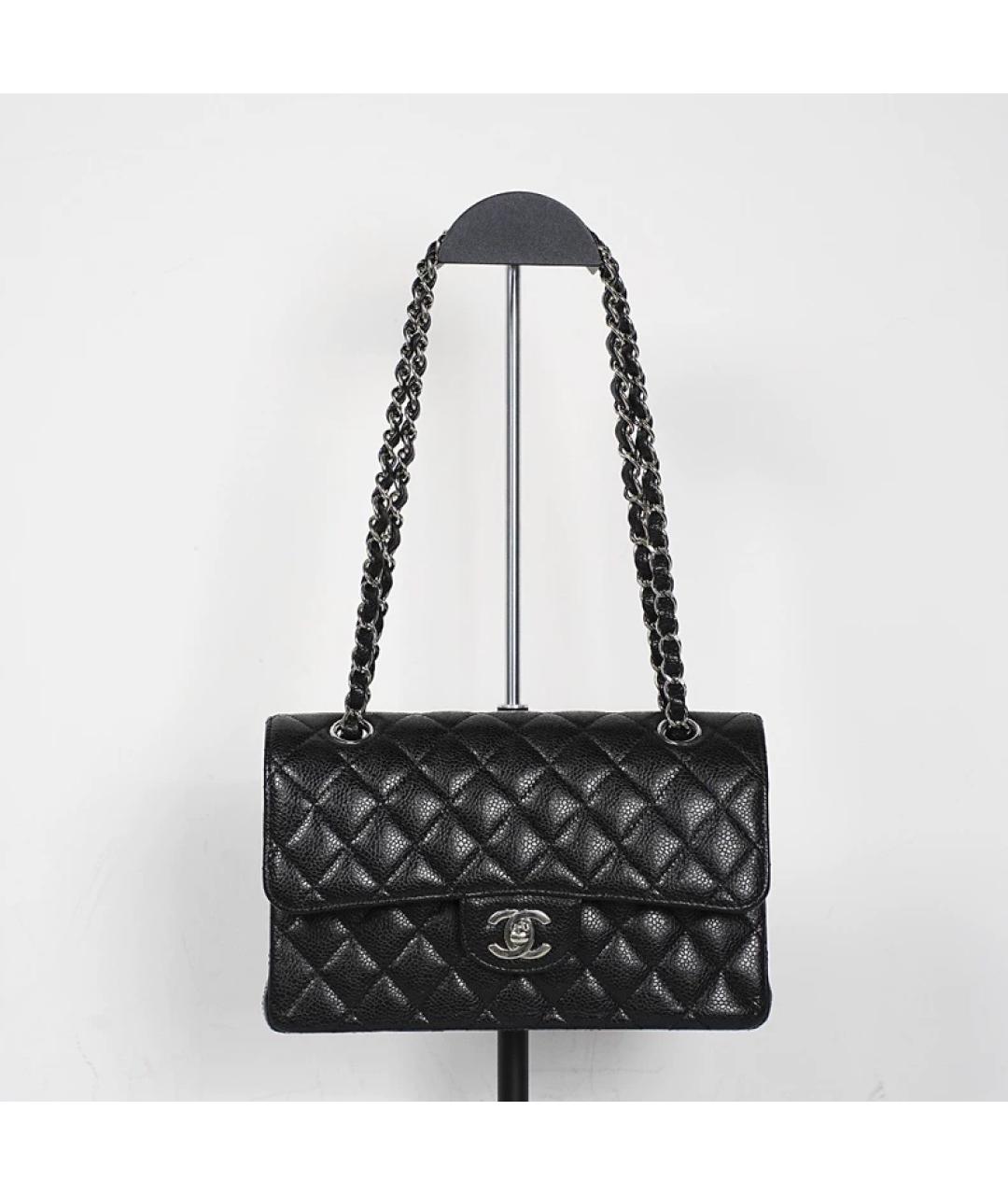 CHANEL Черная кожаная сумка с короткими ручками, фото 5