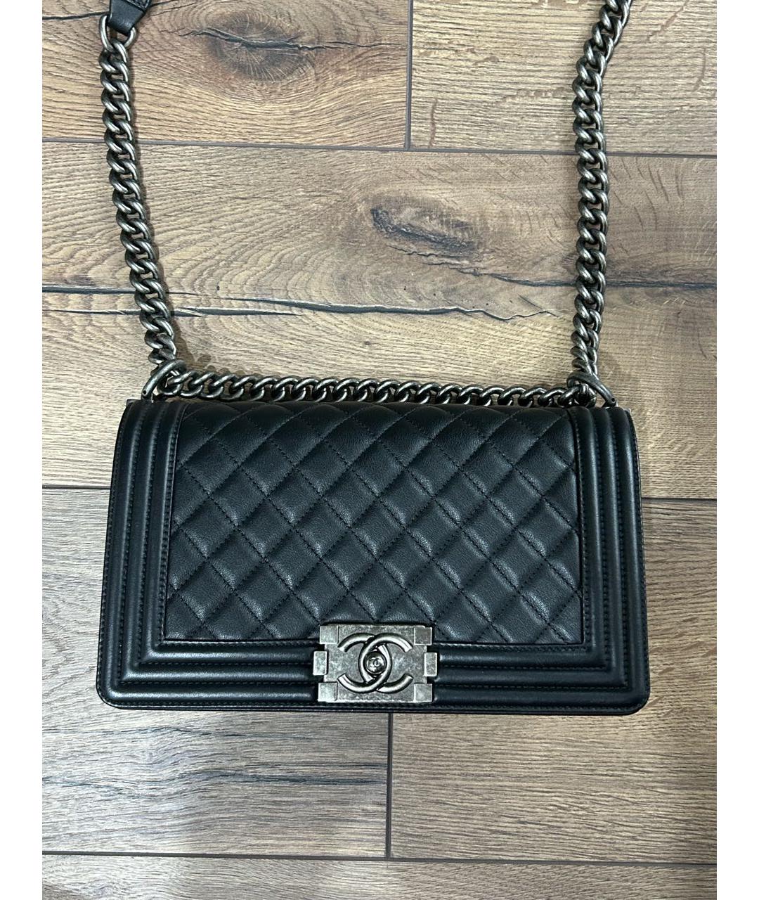CHANEL Черная кожаная сумка через плечо, фото 9
