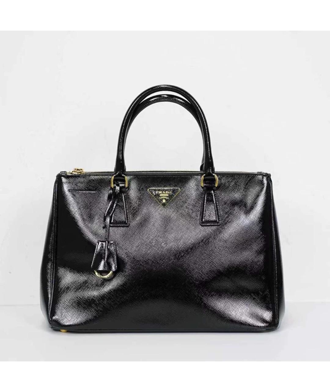 PRADA Черная кожаная сумка с короткими ручками, фото 10