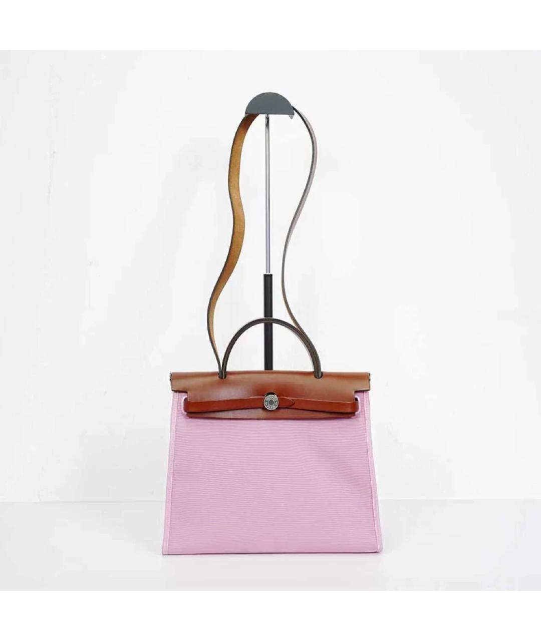 HERMES Розовая тканевая сумка через плечо, фото 7