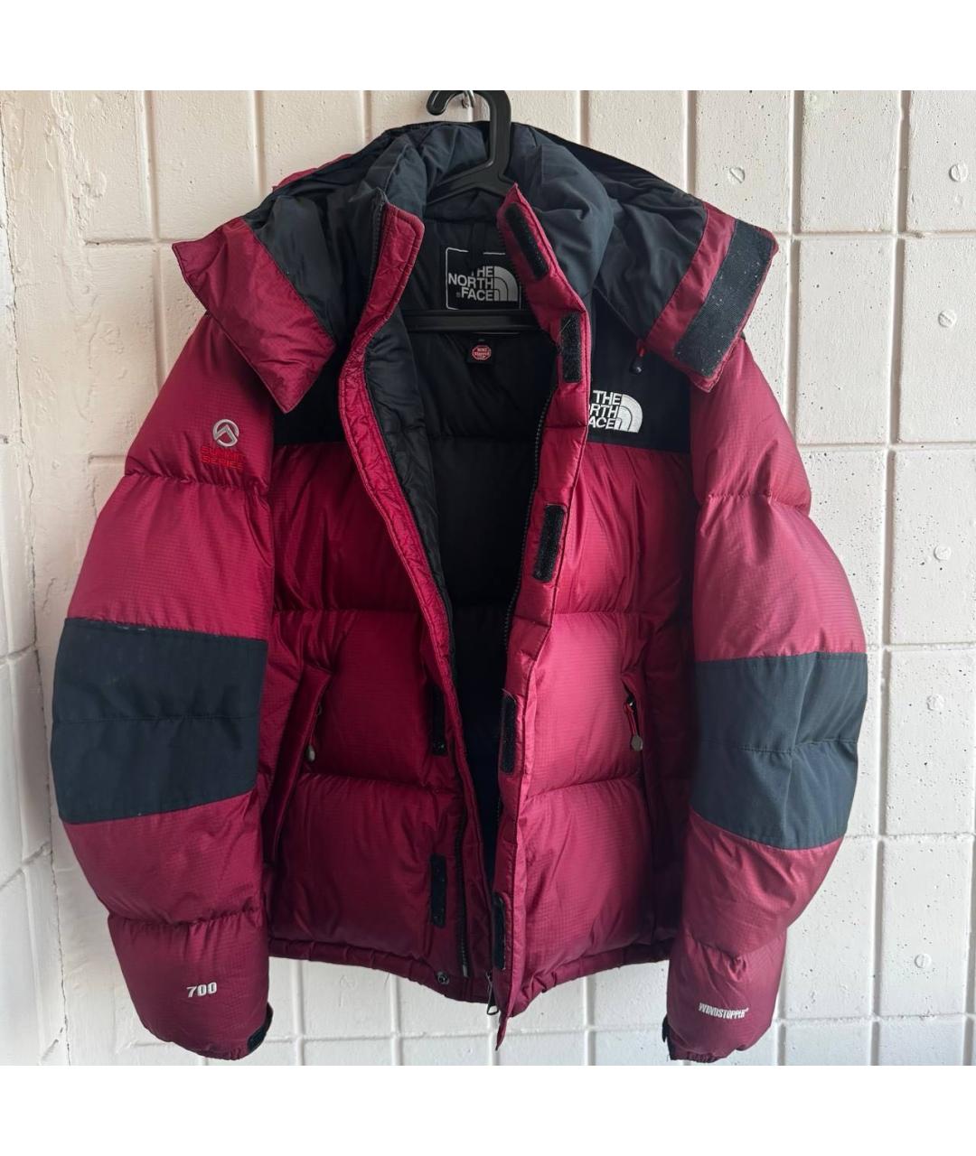 THE NORTH FACE Бордовый полиэстеровый пуховик, фото 3