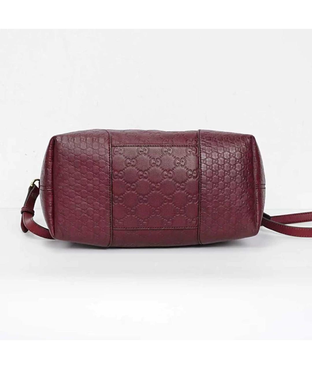 GUCCI Бордовая кожаная сумка с короткими ручками, фото 7