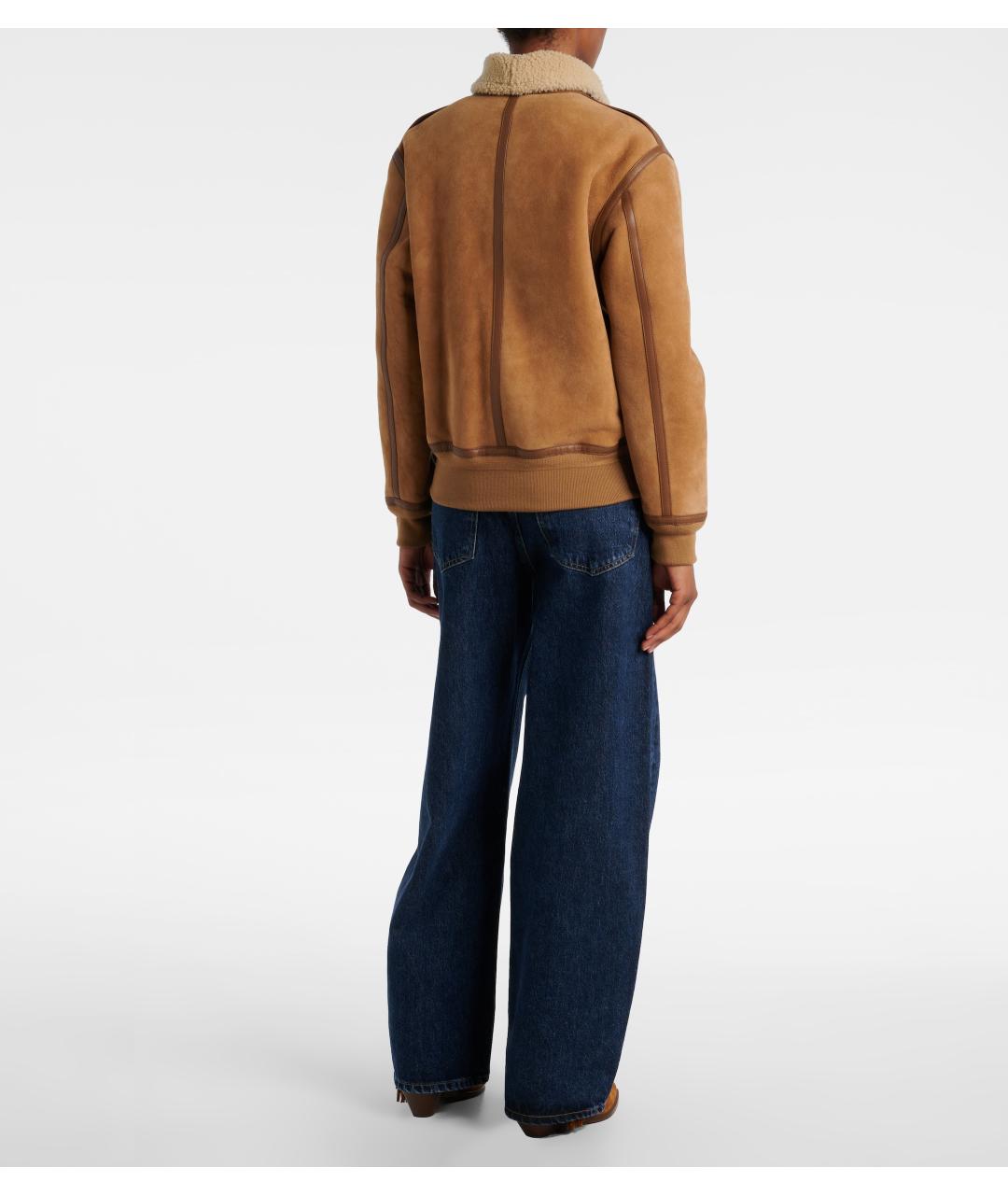 RALPH LAUREN PURPLE LABEL Бежевая замшевая дубленка, фото 4