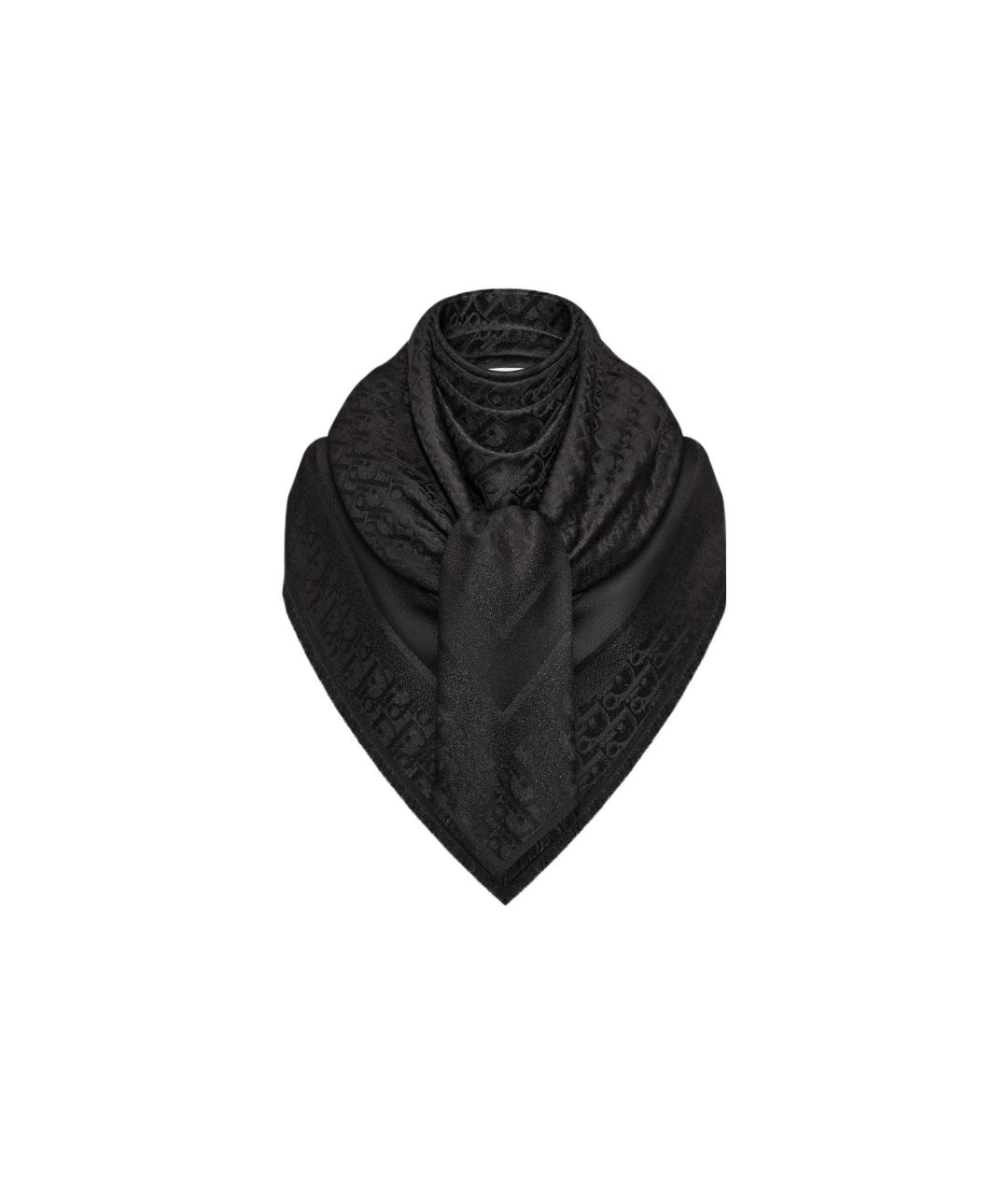 CHRISTIAN DIOR Черный шелковый платок, фото 2
