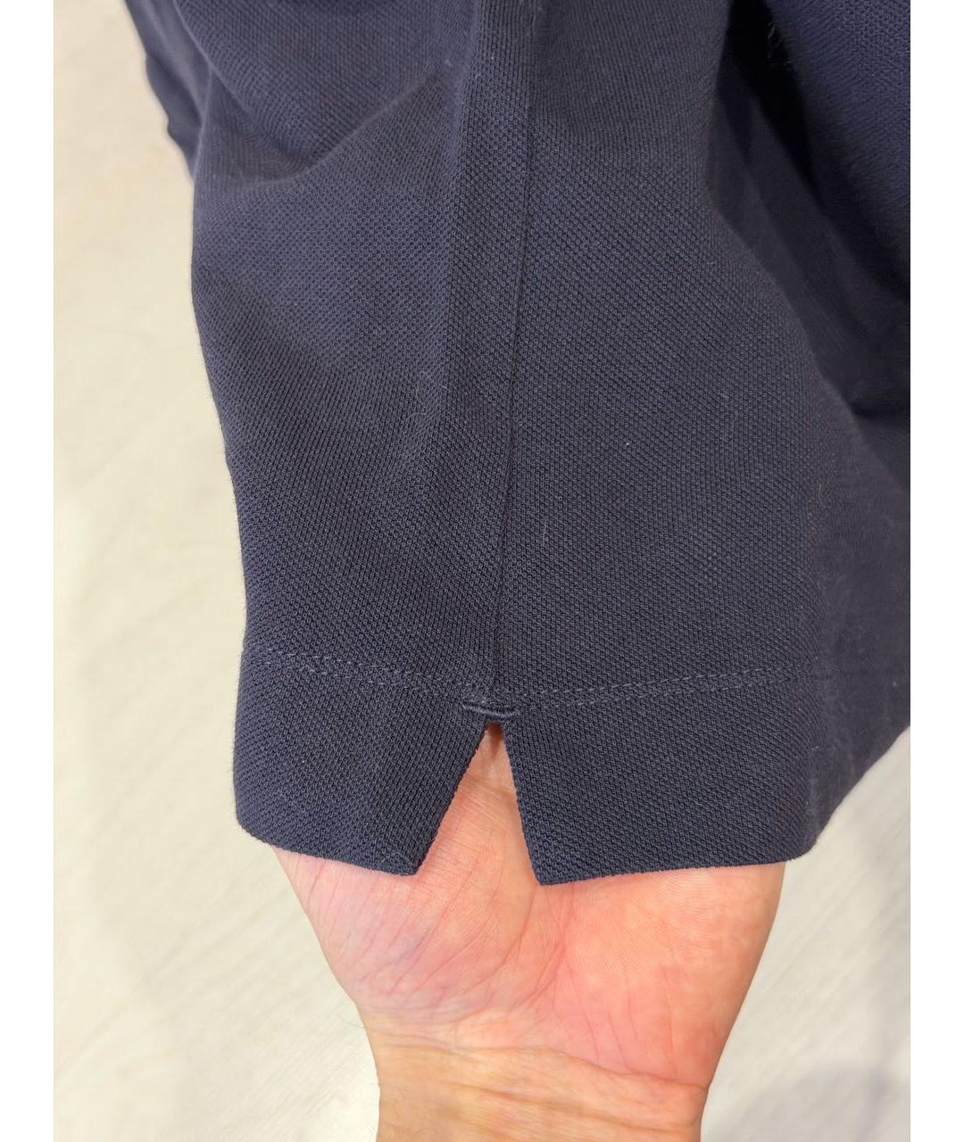 ZEGNA Темно-синее хлопковое поло с длинным рукавом, фото 8